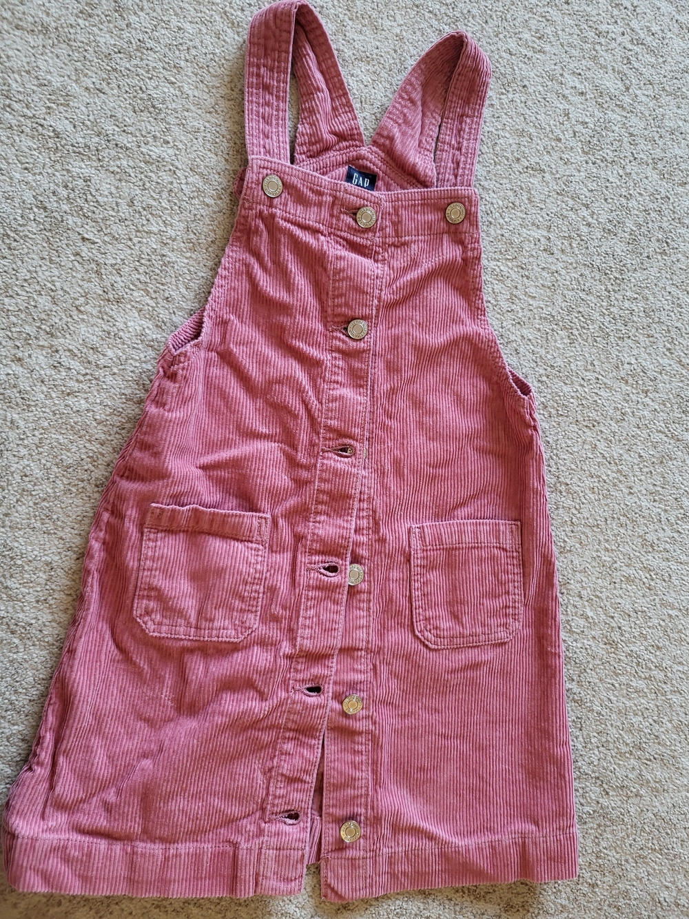 GAP Rose Pink Corduroy Pinafore Dress